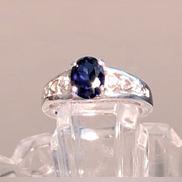 ❤️HP❤️Sterling Silver Blue Sapphire and White CZ’s Ring - Picture 9 of 10